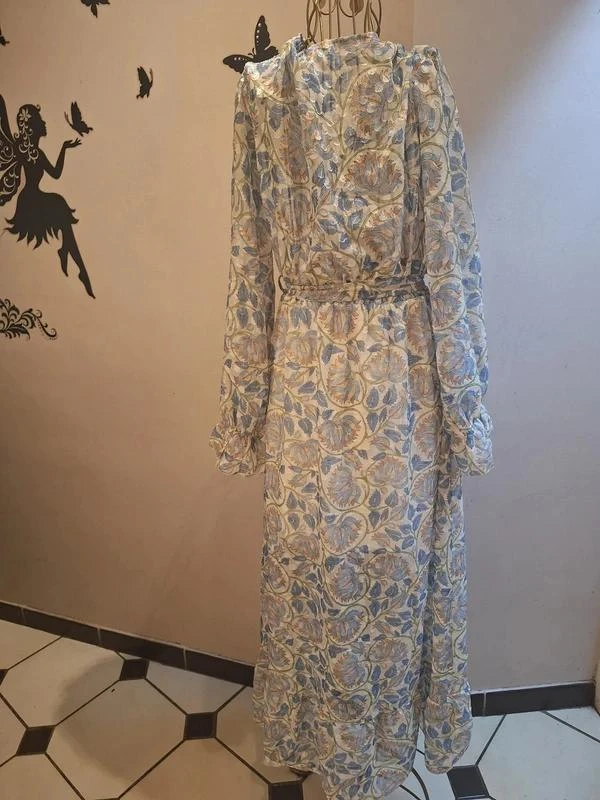 Floral & Asymmetric White Dress – photo 4